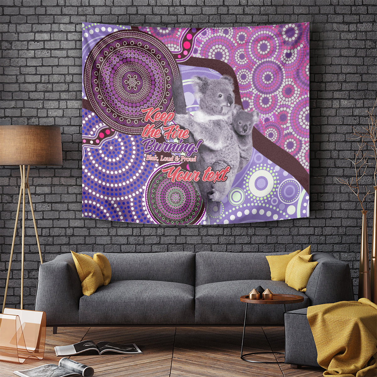 Personalised Australia Koala NAIDOC 2024 Tapestry Keep the Fire Burning