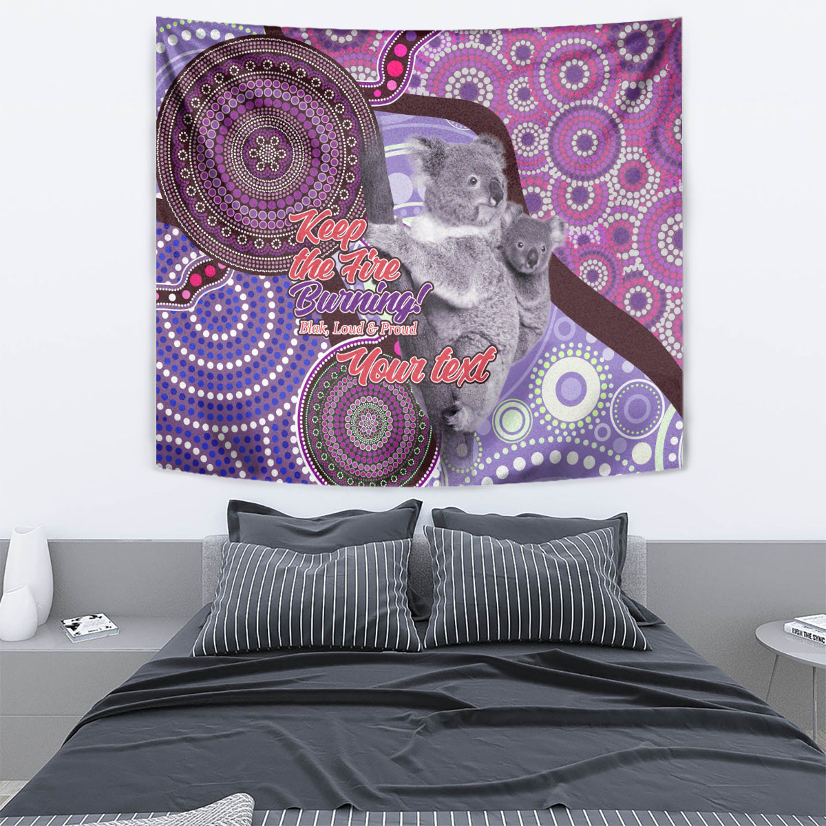 Personalised Australia Koala NAIDOC 2024 Tapestry Keep the Fire Burning