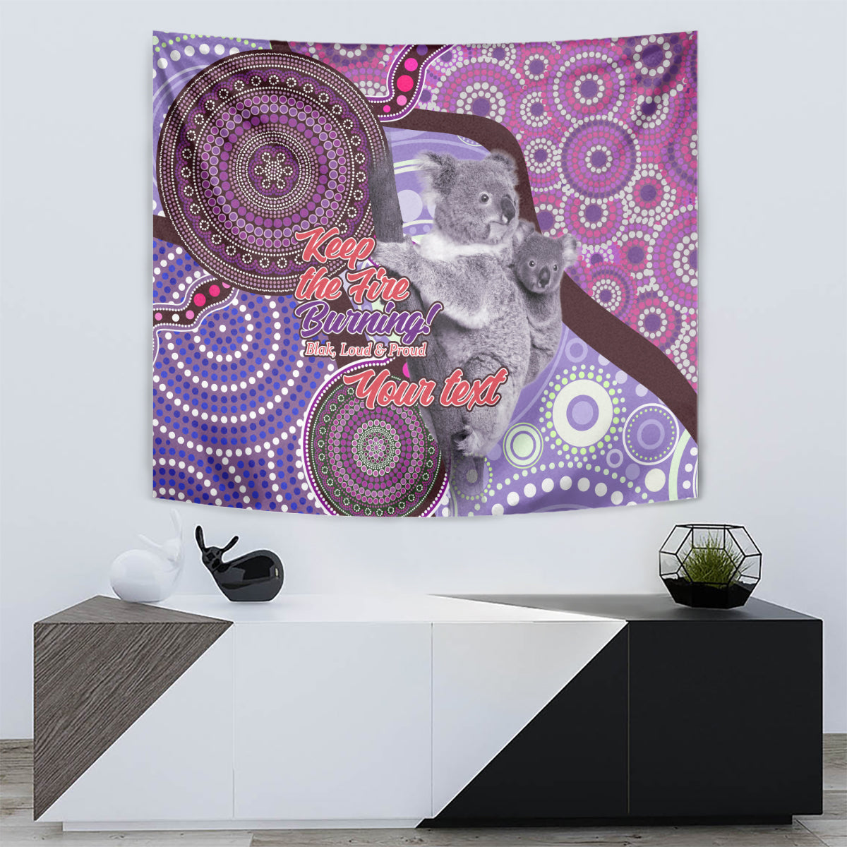 Personalised Australia Koala NAIDOC 2024 Tapestry Keep the Fire Burning