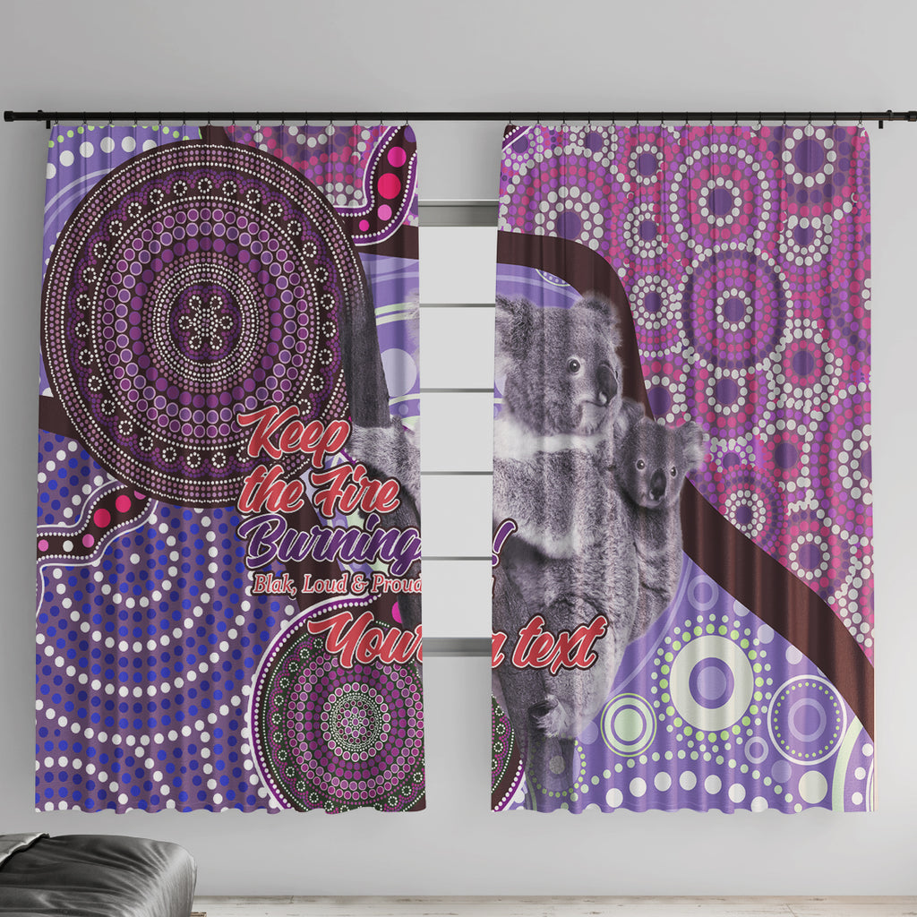 Personalised Australia Koala NAIDOC 2024 Window Curtain Keep the Fire Burning