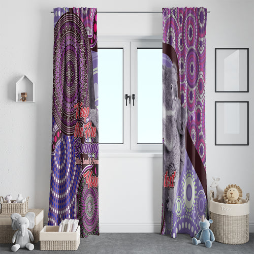 Personalised Australia Koala NAIDOC 2024 Window Curtain Keep the Fire Burning
