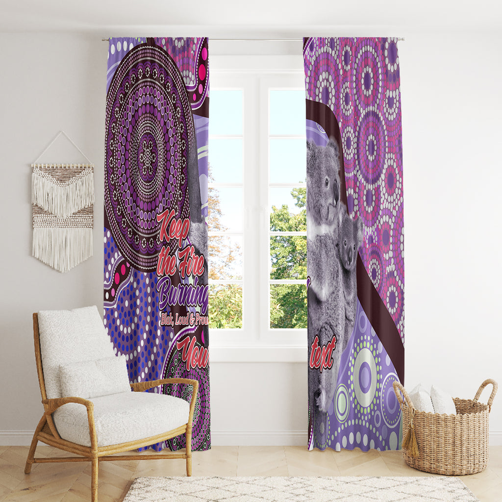 Personalised Australia Koala NAIDOC 2024 Window Curtain Keep the Fire Burning