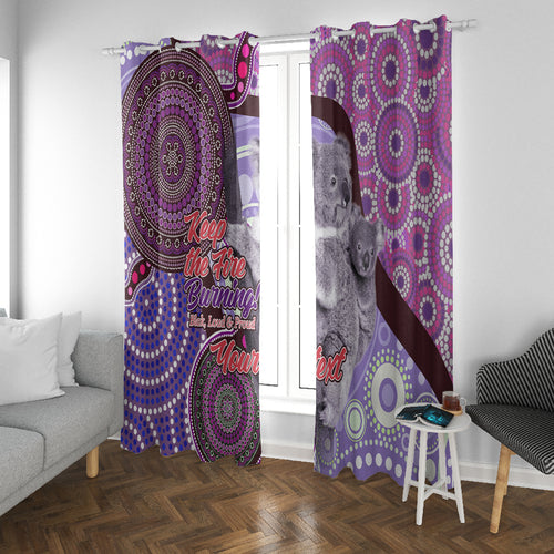 Personalised Australia Koala NAIDOC 2024 Window Curtain Keep the Fire Burning