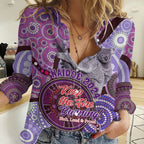 Personalised Australia Koala NAIDOC 2024 Women Casual Shirt Keep the Fire Burning