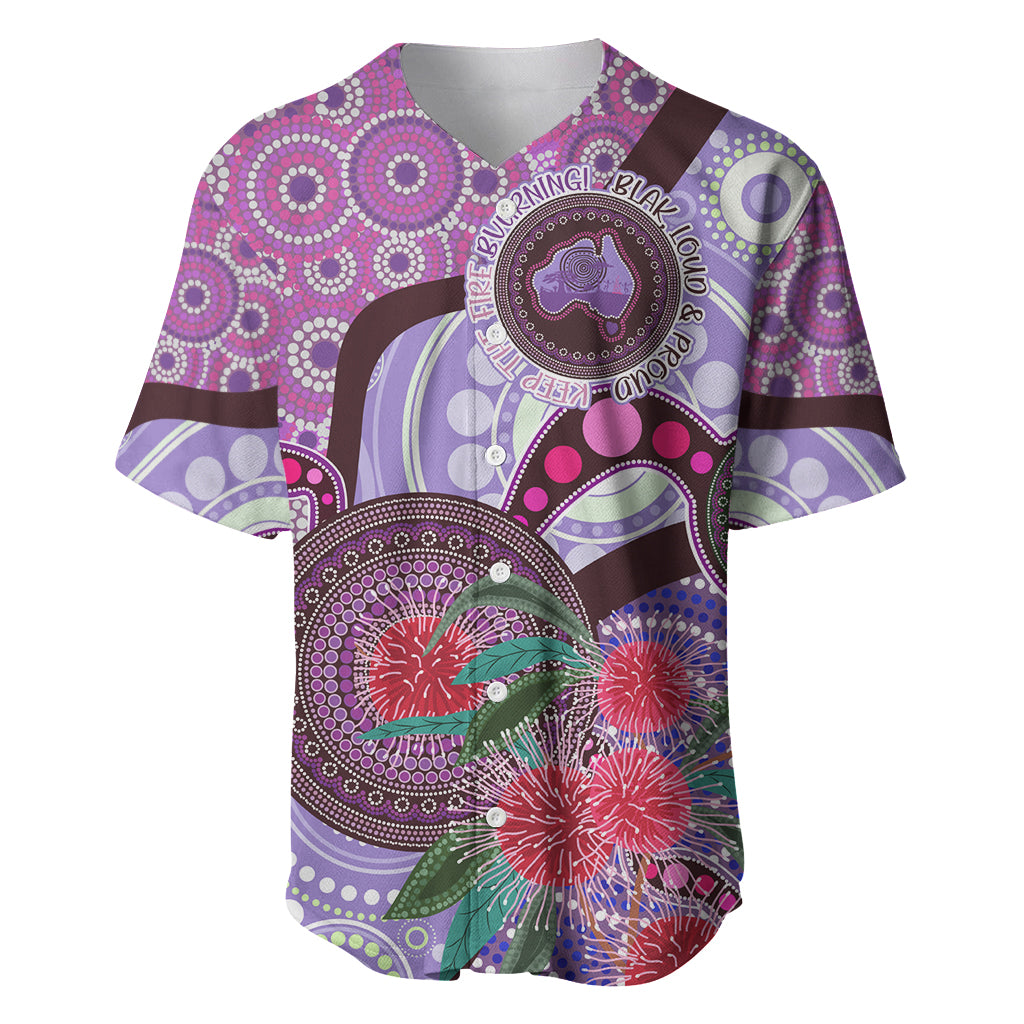 Personalised Australia NAIDOC 2024 Baseball Jersey Keep the Fire Burning Hakea Flowers