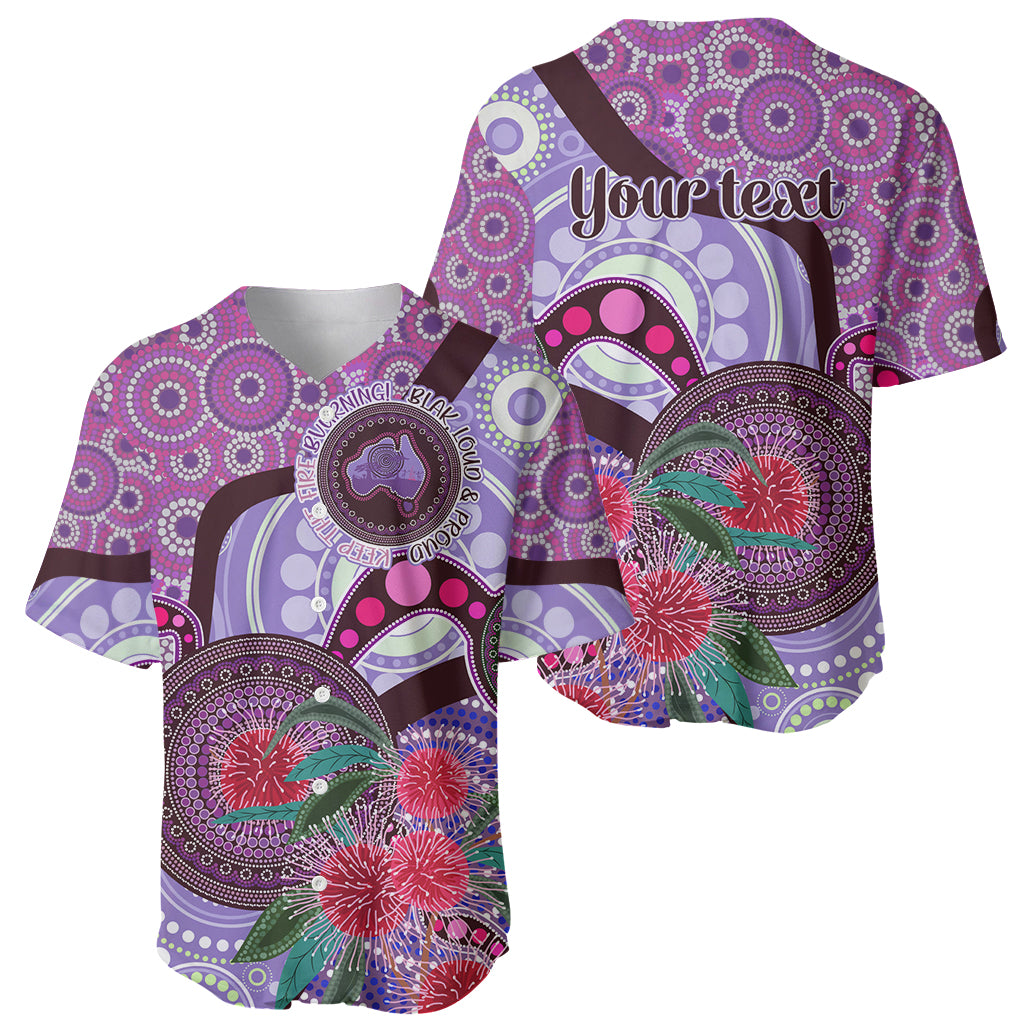 Personalised Australia NAIDOC 2024 Baseball Jersey Keep the Fire Burning Hakea Flowers