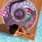 Personalised Australia NAIDOC 2024 Beach Blanket Keep the Fire Burning Hakea Flowers