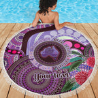 Personalised Australia NAIDOC 2024 Beach Blanket Keep the Fire Burning Hakea Flowers