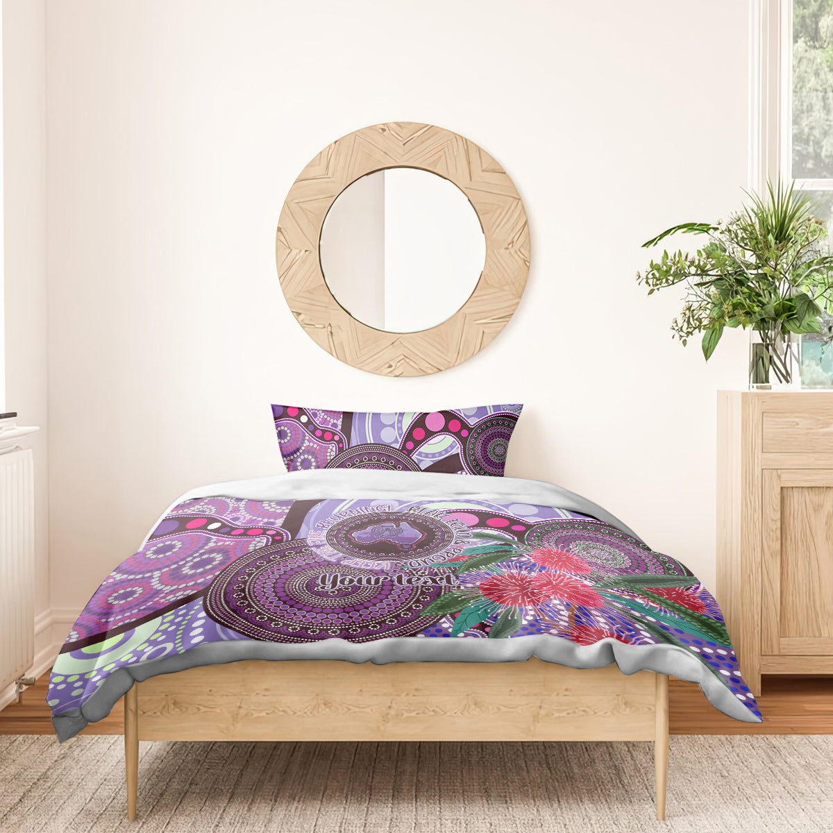 Personalised Australia NAIDOC 2024 Bedding Set Keep the Fire Burning Hakea Flowers