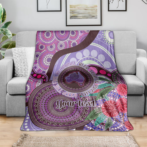 Personalised Australia NAIDOC 2024 Blanket Keep the Fire Burning Hakea Flowers