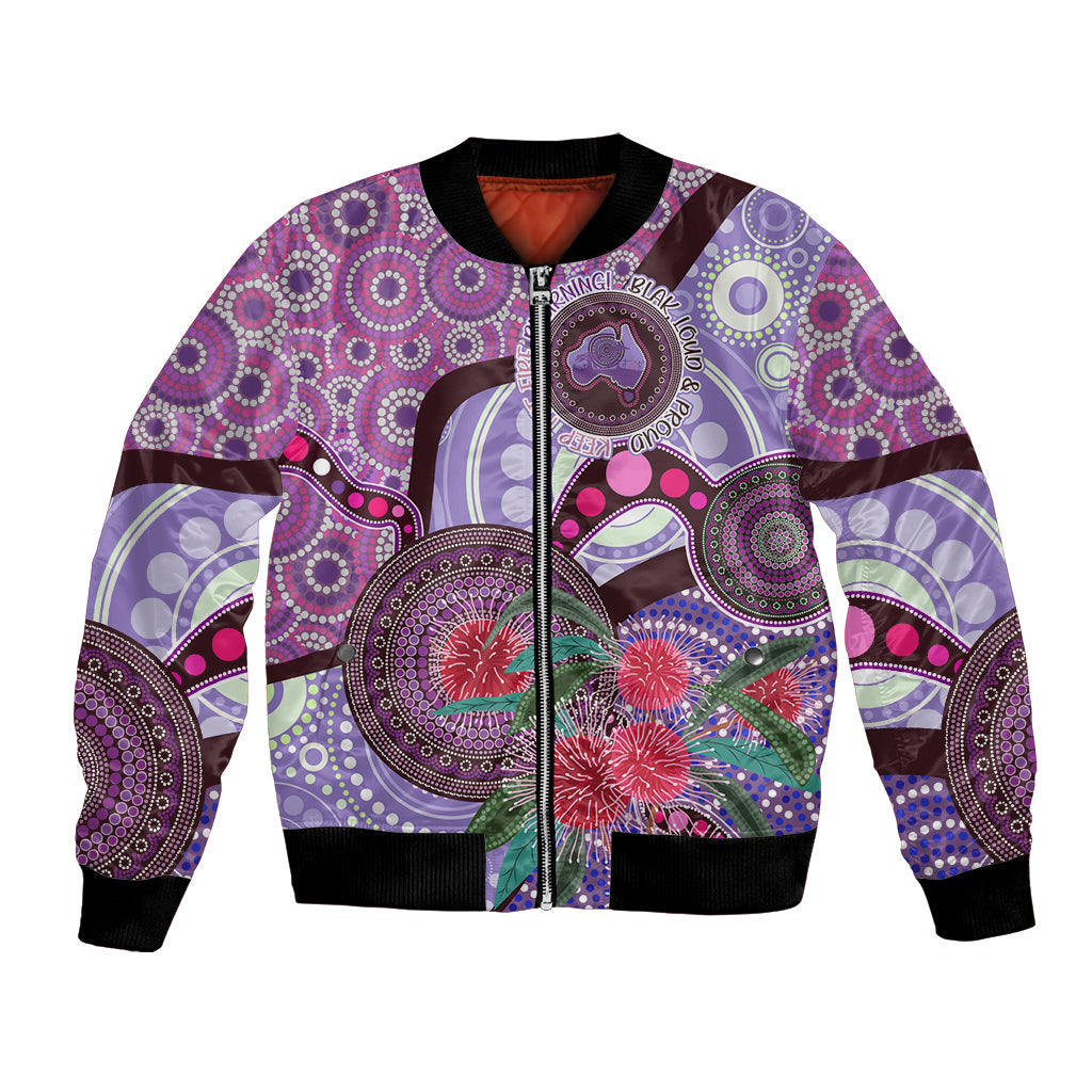 Personalised Australia NAIDOC 2024 Bomber Jacket Keep the Fire Burning Hakea Flowers