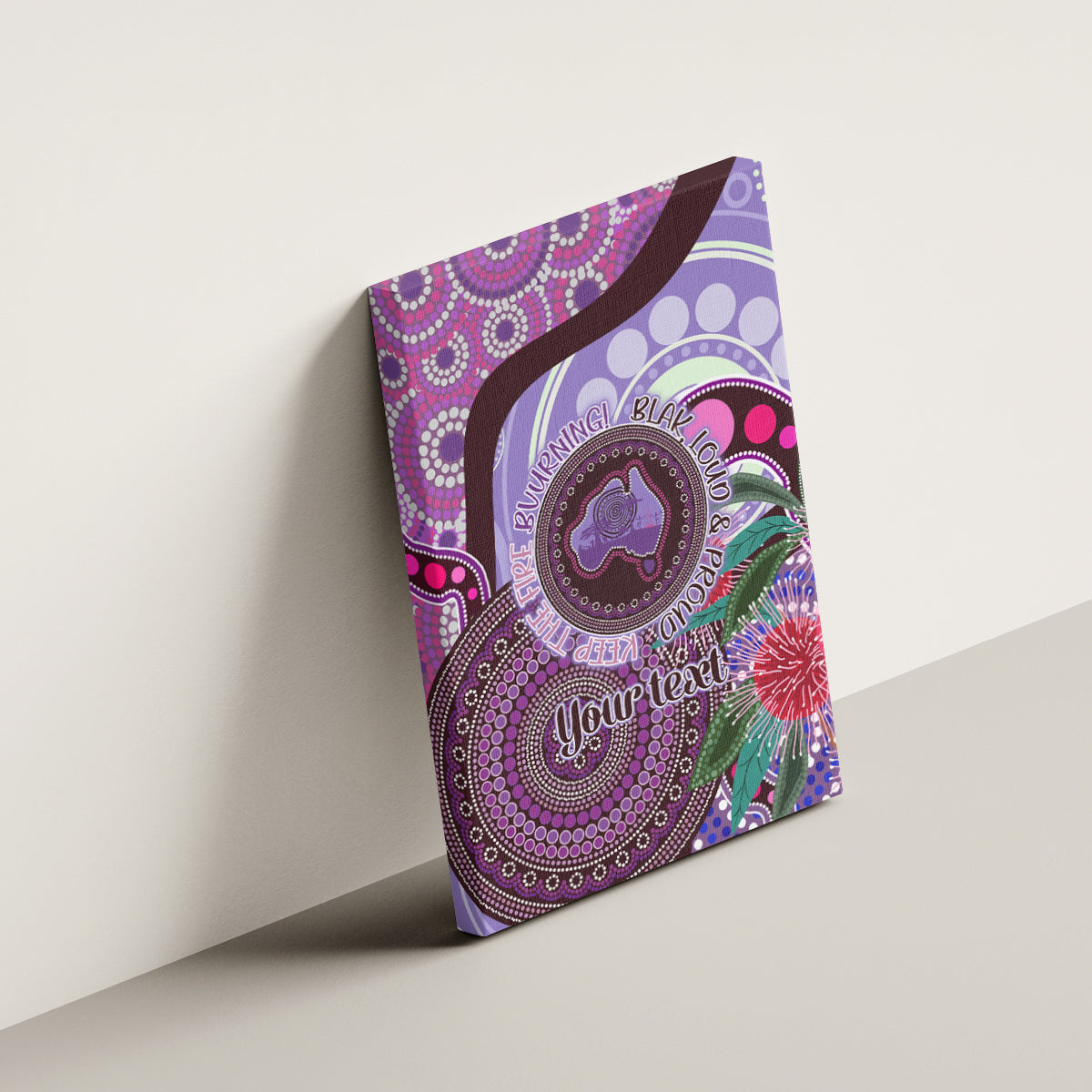 Personalised Australia NAIDOC 2024 Canvas Wall Art Keep the Fire Burning Hakea Flowers