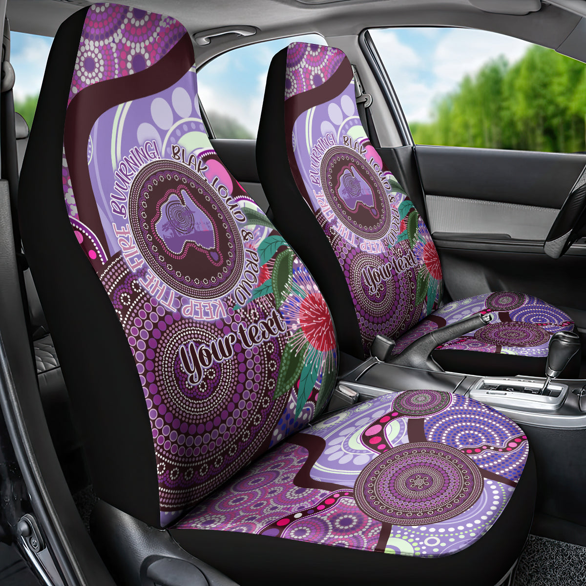Personalised Australia NAIDOC 2024 Car Seat Cover Keep the Fire Burning Hakea Flowers