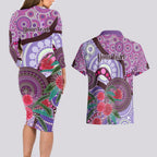 Personalised Australia NAIDOC 2024 Couples Matching Long Sleeve Bodycon Dress and Hawaiian Shirt Keep the Fire Burning Hakea Flowers