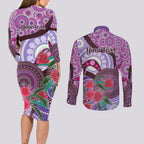 Personalised Australia NAIDOC 2024 Couples Matching Long Sleeve Bodycon Dress and Long Sleeve Button Shirt Keep the Fire Burning Hakea Flowers