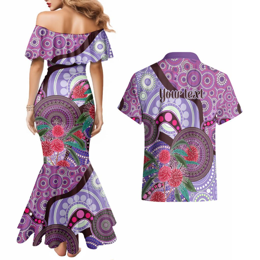Personalised Australia NAIDOC 2024 Couples Matching Mermaid Dress and Hawaiian Shirt Keep the Fire Burning Hakea Flowers