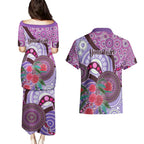 Personalised Australia NAIDOC 2024 Couples Matching Puletasi and Hawaiian Shirt Keep the Fire Burning Hakea Flowers