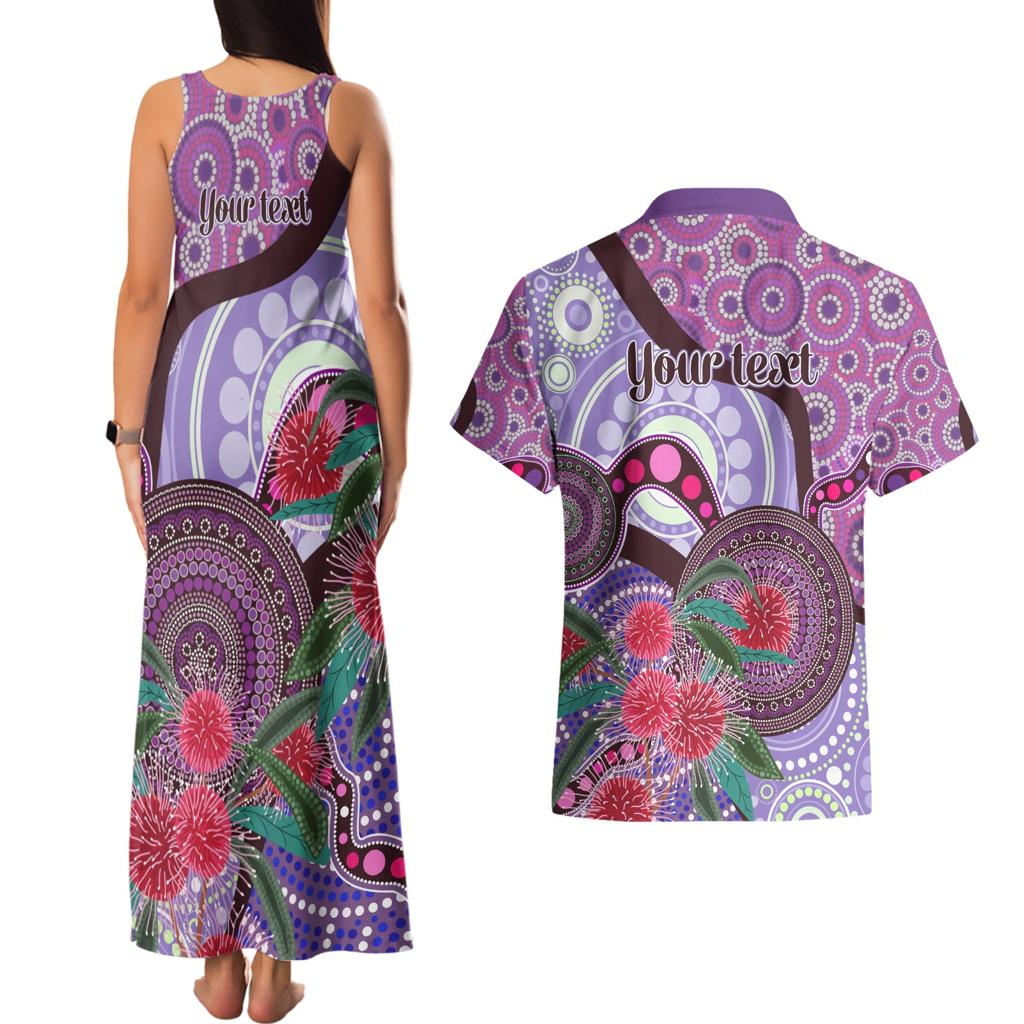 Personalised Australia NAIDOC 2024 Couples Matching Tank Maxi Dress and Hawaiian Shirt Keep the Fire Burning Hakea Flowers