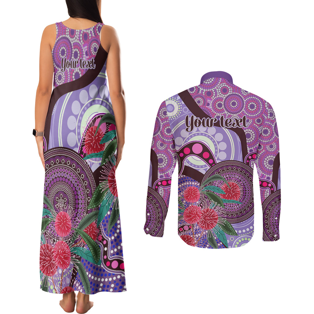 Personalised Australia NAIDOC 2024 Couples Matching Tank Maxi Dress and Long Sleeve Button Shirt Keep the Fire Burning Hakea Flowers