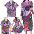 Personalised Australia NAIDOC 2024 Family Matching Long Sleeve Bodycon Dress and Hawaiian Shirt Keep the Fire Burning Hakea Flowers