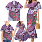 Personalised Australia NAIDOC 2024 Family Matching Mermaid Dress and Hawaiian Shirt Keep the Fire Burning Hakea Flowers