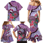 Personalised Australia NAIDOC 2024 Family Matching Mermaid Dress and Hawaiian Shirt Keep the Fire Burning Hakea Flowers