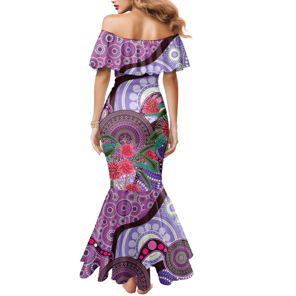 Personalised Australia NAIDOC 2024 Family Matching Mermaid Dress and Hawaiian Shirt Keep the Fire Burning Hakea Flowers