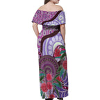 Personalised Australia NAIDOC 2024 Family Matching Off Shoulder Maxi Dress and Hawaiian Shirt Keep the Fire Burning Hakea Flowers