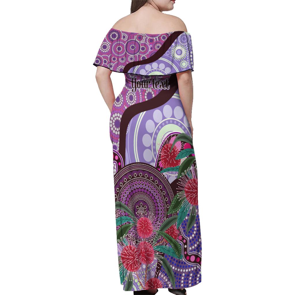 Personalised Australia NAIDOC 2024 Family Matching Off Shoulder Maxi Dress and Hawaiian Shirt Keep the Fire Burning Hakea Flowers