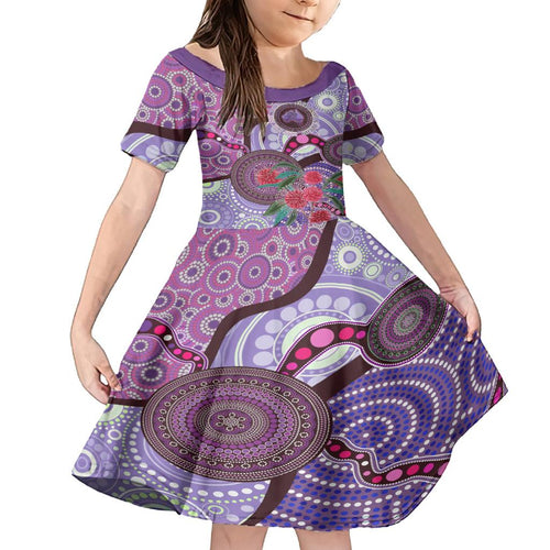 Personalised Australia NAIDOC 2024 Family Matching Off Shoulder Short Dress and Hawaiian Shirt Keep the Fire Burning Hakea Flowers