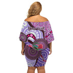 Personalised Australia NAIDOC 2024 Family Matching Off Shoulder Short Dress and Hawaiian Shirt Keep the Fire Burning Hakea Flowers
