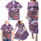 Personalised Australia NAIDOC 2024 Family Matching Puletasi and Hawaiian Shirt Keep the Fire Burning Hakea Flowers