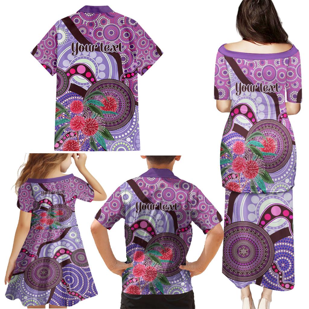 Personalised Australia NAIDOC 2024 Family Matching Puletasi and Hawaiian Shirt Keep the Fire Burning Hakea Flowers