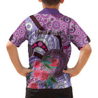 Personalised Australia NAIDOC 2024 Family Matching Short Sleeve Bodycon Dress and Hawaiian Shirt Keep the Fire Burning Hakea Flowers