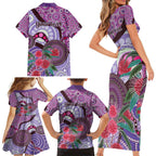 Personalised Australia NAIDOC 2024 Family Matching Short Sleeve Bodycon Dress and Hawaiian Shirt Keep the Fire Burning Hakea Flowers