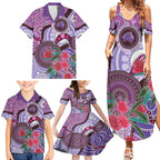 Personalised Australia NAIDOC 2024 Family Matching Summer Maxi Dress and Hawaiian Shirt Keep the Fire Burning Hakea Flowers