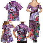 Personalised Australia NAIDOC 2024 Family Matching Summer Maxi Dress and Hawaiian Shirt Keep the Fire Burning Hakea Flowers