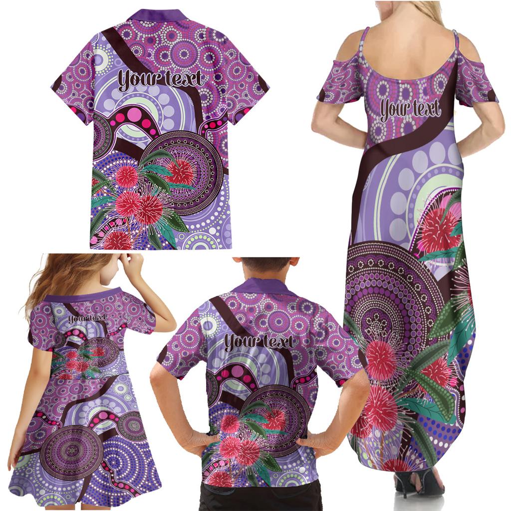 Personalised Australia NAIDOC 2024 Family Matching Summer Maxi Dress and Hawaiian Shirt Keep the Fire Burning Hakea Flowers