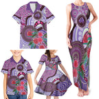 Personalised Australia NAIDOC 2024 Family Matching Tank Maxi Dress and Hawaiian Shirt Keep the Fire Burning Hakea Flowers
