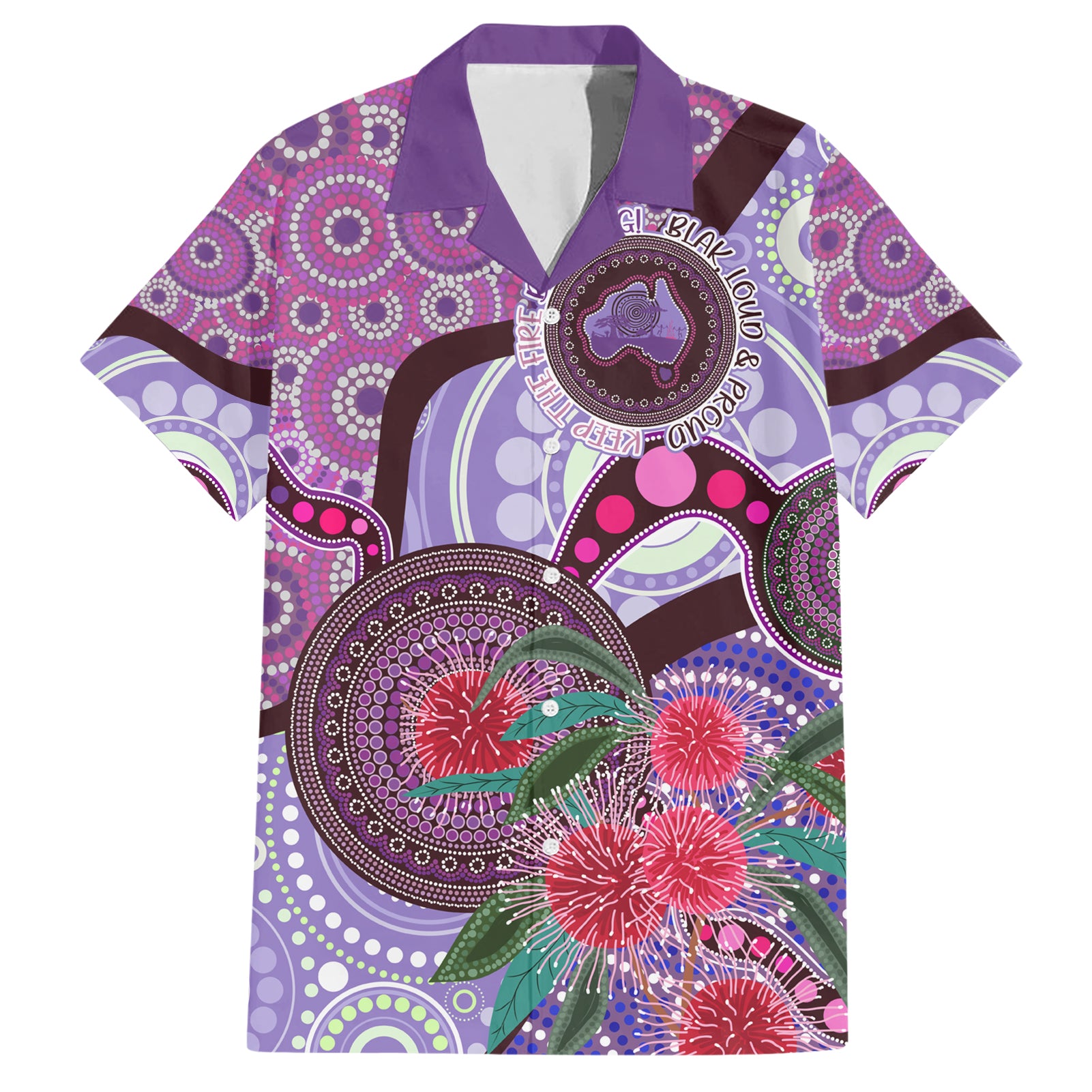 Personalised Australia NAIDOC 2024 Hawaiian Shirt Keep the Fire Burning Hakea Flowers