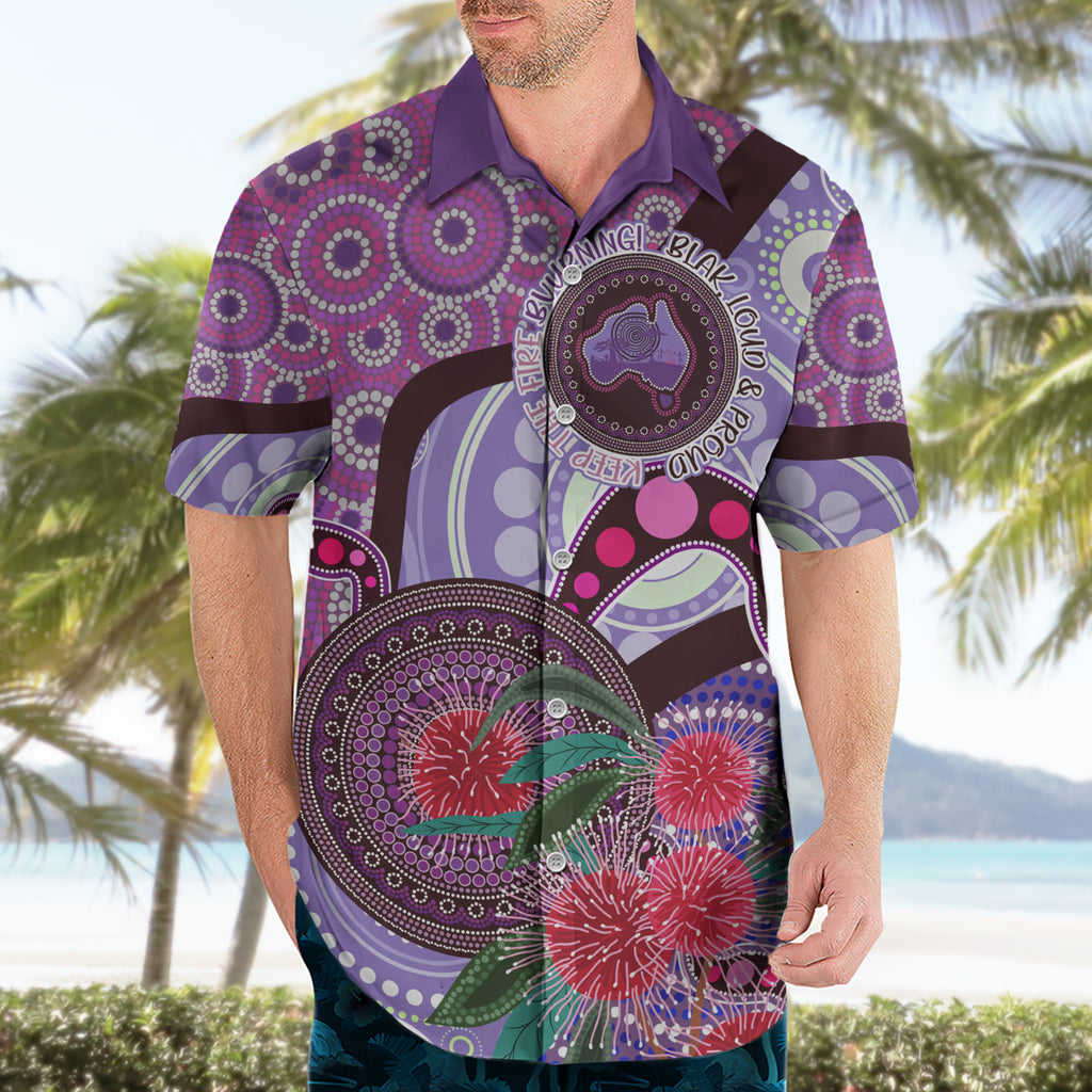 Personalised Australia NAIDOC 2024 Hawaiian Shirt Keep the Fire Burning Hakea Flowers