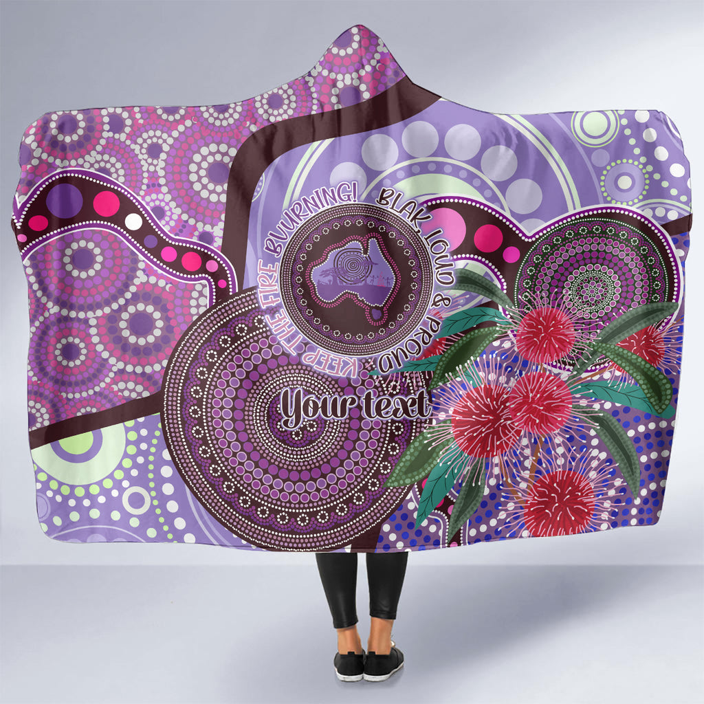 Personalised Australia NAIDOC 2024 Hooded Blanket Keep the Fire Burning Hakea Flowers