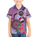 Personalised Australia NAIDOC 2024 Kid Hawaiian Shirt Keep the Fire Burning Hakea Flowers