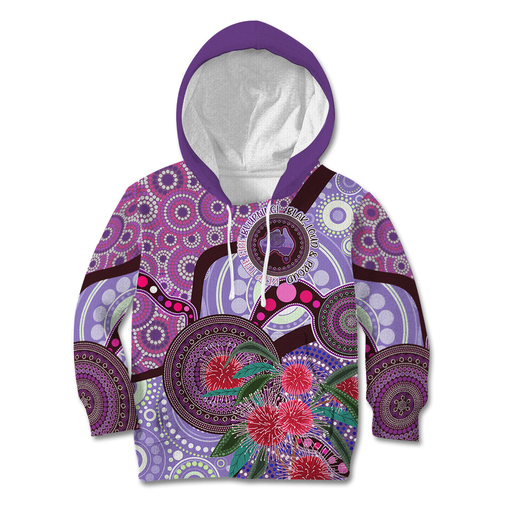 Personalised Australia NAIDOC 2024 Kid Hoodie Keep the Fire Burning Hakea Flowers