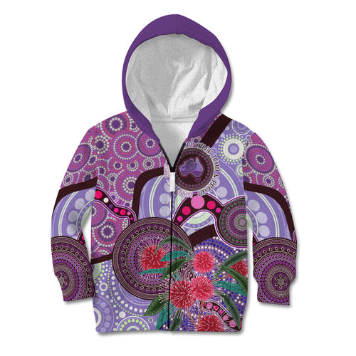 Personalised Australia NAIDOC 2024 Kid Hoodie Keep the Fire Burning Hakea Flowers