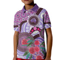 Personalised Australia NAIDOC 2024 Kid Polo Shirt Keep the Fire Burning Hakea Flowers