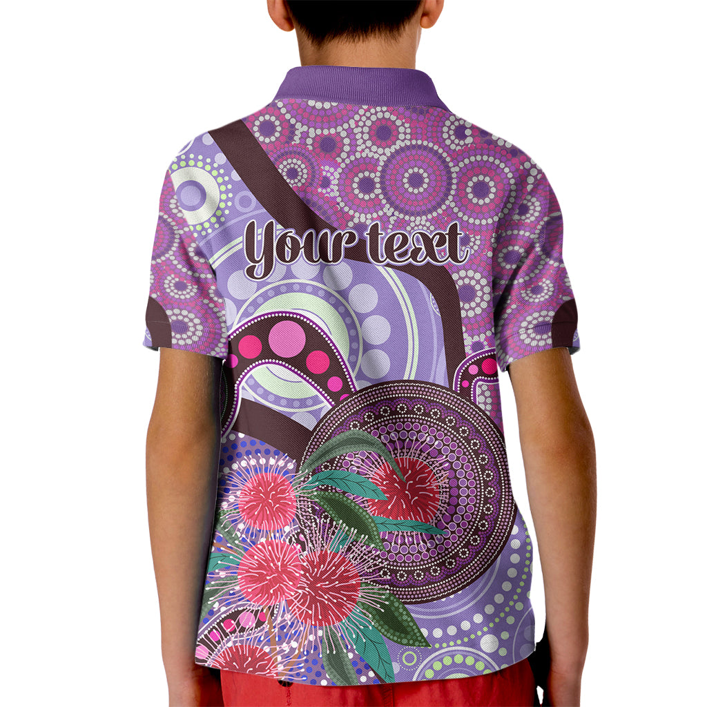 Personalised Australia NAIDOC 2024 Kid Polo Shirt Keep the Fire Burning Hakea Flowers