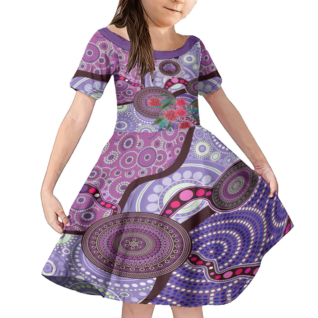 Personalised Australia NAIDOC 2024 Kid Short Sleeve Dress Keep the Fire Burning Hakea Flowers