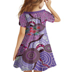Personalised Australia NAIDOC 2024 Kid Short Sleeve Dress Keep the Fire Burning Hakea Flowers