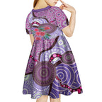 Personalised Australia NAIDOC 2024 Kid Short Sleeve Dress Keep the Fire Burning Hakea Flowers